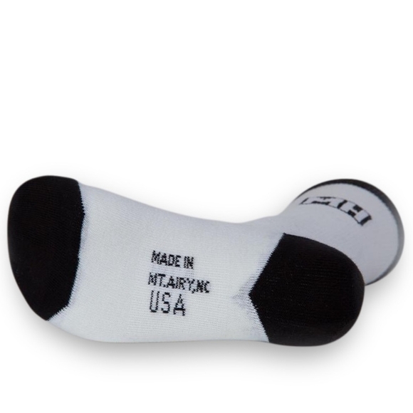 3x NWT MADE HERE Classic Crew Cotton Socks White Black Unisex Socks, S/M - Picture 5 of 8